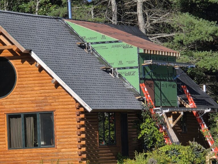 Dormer addition into existing log home